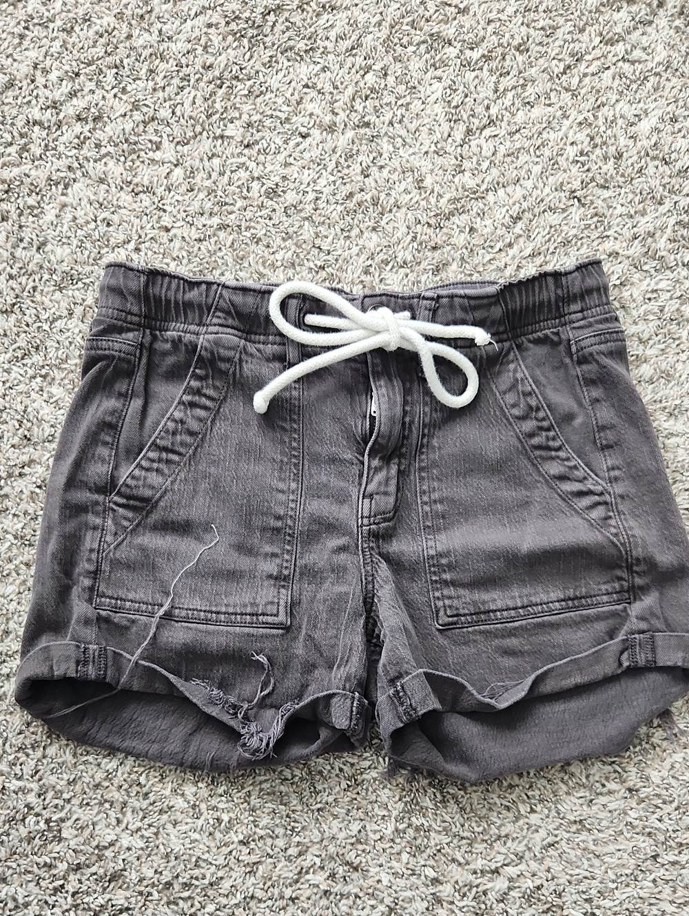 Women's Casual Drawstring Shorts in Charcoal